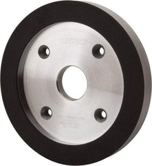 Norton - 6" Diam, 1-1/4" Hole Size, 3/4" Overall Thickness, 220 Grit, Type 6 Tool & Cutter Grinding Wheel - Very Fine Grade, Diamond, R Hardness, Resinoid Bond - Benchmark Tooling