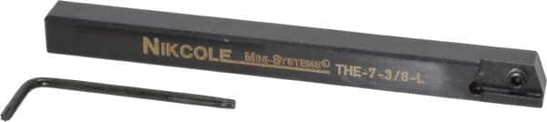 NIKCOLE MINI-SYSTEMS - External Thread, 4-1/2" OAL, Left Hand Indexable Grooving Cutoff Toolholder - 3/8" Shank Height x 3/8" Shank Width, GIE Insert Style, THE Toolholder Style, Series Mini-Systems - Benchmark Tooling