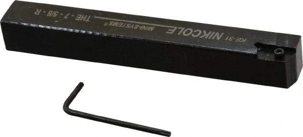 NIKCOLE MINI-SYSTEMS - External Thread, 5" OAL, Right Hand Indexable Grooving Cutoff Toolholder - 5/8" Shank Height x 5/8" Shank Width, GIE Insert Style, THE Toolholder Style, Series Mini-Systems - Benchmark Tooling