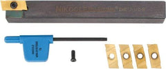 NIKCOLE MINI-SYSTEMS - 0.035" Min Groove Width, Right Hand Indexable Grooving Cutoff Toolholder - 1/2" Shank Height x 1/2" Shank Width, THE-7-1/2 R-L Toolholder Style, Series Mini-Systems - Benchmark Tooling