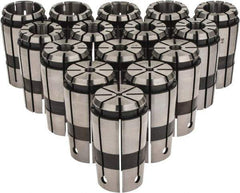 Parlec - 15 Piece, 1/8" to 1" Capacity, Single Angle Collet Set - Series TG/PG 100 - Exact Industrial Supply