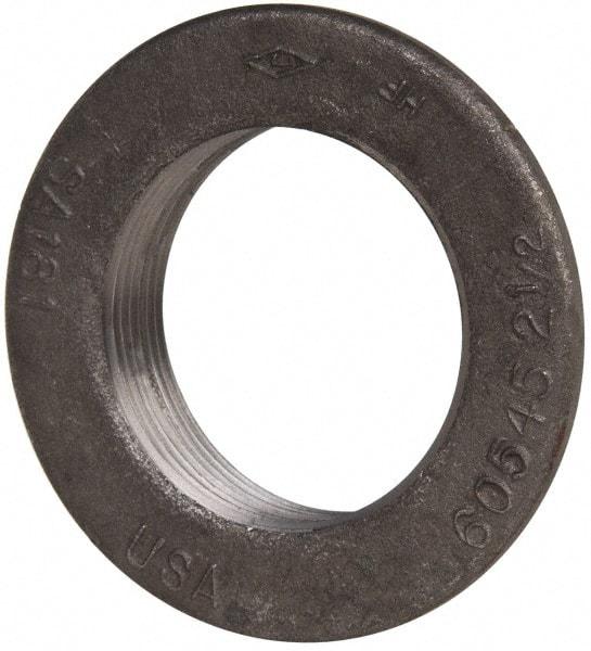 Made in USA - 2-1/2" Pipe, 4-1/4" Diam x 1/4" Thick, Tank Flange without Pilot - For Threaded Pipe, 1" Overall Height, 3-1/2" Bottom Diam, 3-7/32" Top Diam, Carbon Steel - Benchmark Tooling