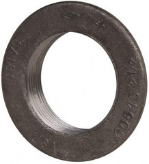 Made in USA - 2-1/2" Pipe, 4-1/4" Diam x 1/4" Thick, Tank Flange without Pilot - For Threaded Pipe, 1" Overall Height, 3-1/2" Bottom Diam, 3-7/32" Top Diam, Carbon Steel - Benchmark Tooling
