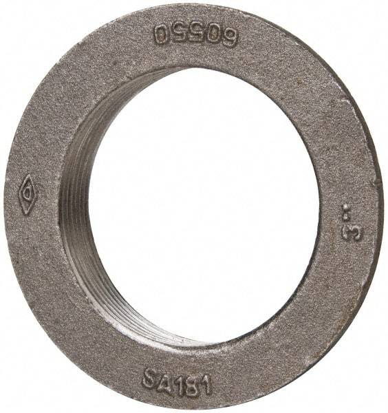 Made in USA - 3" Pipe, 4-3/4" Diam x 1/4" Thick, Tank Flange without Pilot - For Threaded Pipe, 1" Overall Height, 4-1/8" Bottom Diam, 3-55/64" Top Diam, Carbon Steel - Benchmark Tooling