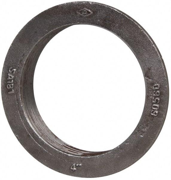 Made in USA - 4" Pipe, 5-3/4" Diam x 5/16" Thick, Tank Flange without Pilot - For Threaded Pipe, 1-7/32" Overall Height, 5-1/8" Bottom Diam, 4-13/16" Top Diam, Carbon Steel - Benchmark Tooling