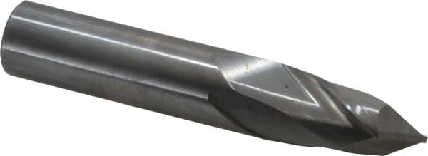 Melin Tool - 16mm Diam, 32mm LOC, 2 Flute, 90° Point Angle, Solid Carbide Drill Mill - Uncoated, 3-1/2" OAL, 16mm Shank Diam - Benchmark Tooling