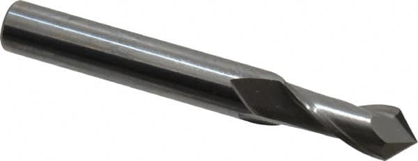 Melin Tool - 8mm Diam, 20mm LOC, 2 Flute, 90° Point Angle, Solid Carbide Drill Mill - Uncoated, 2-1/2" OAL, 8mm Shank Diam - Benchmark Tooling