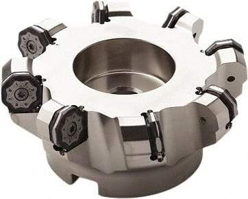 Seco - 330mm Cut Diam, 60mm Arbor Hole, 6mm Max Depth of Cut, 40° Indexable Chamfer & Angle Face Mill - 20 Inserts, ON.. 0905 Insert, Right Hand Cut, 20 Flutes, Series Double OctoMill - Benchmark Tooling