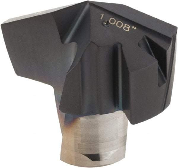 Iscar - Series ICP, 1.008" Diam Grade IC908 140° Replaceable Drill Tip - Carbide, TiAlN Finish, 25 Seat Size, Through Coolant - Benchmark Tooling