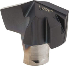 Iscar - Series ICP, 1.008" Diam Grade IC908 140° Replaceable Drill Tip - Carbide, TiAlN Finish, 25 Seat Size, Through Coolant - Benchmark Tooling