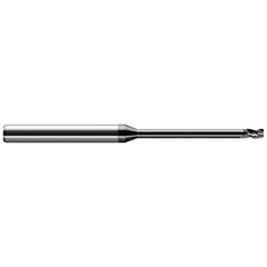 Corner Radius End Mill: 1/4″ Dia, 3/8″ LOC, 0.03″ Radius, 3 Flutes, Solid Carbide 6″ OAL, 1/4″ Shank Dia, 30 ° Helix, Amorphous Diamond Coated, Corner Radius End