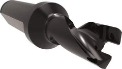 Allied Machine and Engineering - Series 14, 14 to 15mm Diam, 3/4" Diam Straight Shank with Flange, Helical Flute Spade Drill - 11/16" Max Depth, 1-3/4" Body Length, 3-25/32" OAL, Short Length, Through Coolant - Benchmark Tooling