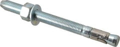 Powers Fasteners - 3/4" Diam, 3/4" Drill, 8-1/2" OAL, 2-3/4" Min Embedment Wedge Expansion Concrete Anchor - Stainless Steel (Clip)/Steel (Body), Zinc-Plated Finish, Hex Nut Head, Hex Drive, 6-1/4" Thread Length - Benchmark Tooling