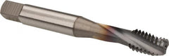OSG - 3/8-24 UNF 3 Flute 2B Bottoming Spiral Flute Tap - Powdered Metal, TiCN Finish, 2-15/16" OAL, Right Hand Flute, Right Hand Thread, H4, Series 313 - Exact Industrial Supply