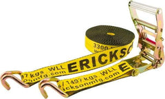 Erickson Manufacturing - 40' Long x 2" Wide, 10,000 Lb Basket Capacity, Polyester & Steel Web Sling - Yellow - Benchmark Tooling