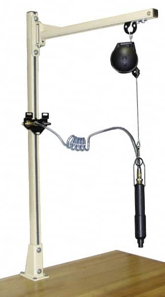 Qualtech - 1.5 to 3 Lbs. Holding Capacity, Swing Jib Kit - 36 Inch Long, 1.52 m High, Column Mount, Tool Balancer Included - Benchmark Tooling