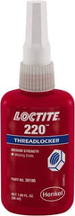 Loctite - 50 mL, Blue, Low Strength Liquid Threadlocker - Series 220, 24 hr Full Cure Time - Benchmark Tooling