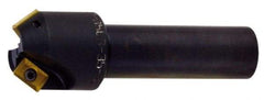Kyocera - 5° Lead Angle, 1" Max Cut Diam, 1" Min Cut Diam, 0.586" Max Depth of Cut, Indexable Chamfer and Angle End Mill - 2 Inserts, XPMT 15T3.. Insert Style, 3.15" Overall Length, Straight Shank - Benchmark Tooling