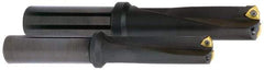 Kyocera - 7-1/2" Max Drill Depth, 3xD, 2-1/2" Diam, Indexable Insert Drill - 4 Inserts, 2" Shank Diam, Whistle Notch Shank - Benchmark Tooling