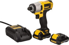 DeWALT - 12 Volt, 1/4" Drive, 79 Ft/Lb Torque, Cordless Impact Driver - Pistol Grip Handle, 2450 RPM, 2 Lithium-Ion Batteries Included - Benchmark Tooling