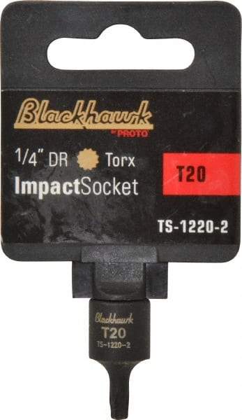 Blackhawk by Proto - 1/4" Drive, T20 Impact Torx Bit Socket - 1-3/16" OAL - Benchmark Tooling