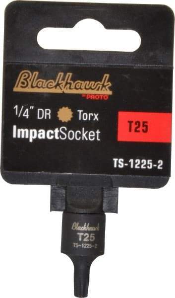 Blackhawk by Proto - 1/4" Drive, T25 Impact Torx Bit Socket - 1-3/16" OAL - Benchmark Tooling
