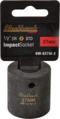 Blackhawk by Proto - 1/2" Drive 27mm Standard Impact Socket - 6 Points, 2" OAL - Benchmark Tooling