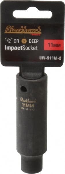 Blackhawk by Proto - 1/2" Drive 11mm Deep Impact Socket - 6 Points, 3-7/32" OAL - Benchmark Tooling
