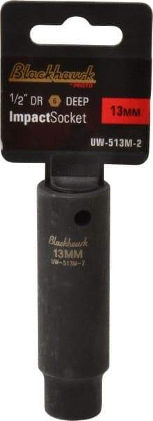Blackhawk by Proto - 1/2" Drive 13mm Deep Impact Socket - 6 Points, 3-7/32" OAL - Benchmark Tooling
