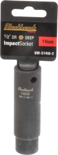Blackhawk by Proto - 1/2" Drive 14mm Deep Impact Socket - 6 Points, 3-5/16" OAL - Benchmark Tooling