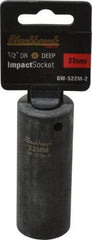 Blackhawk by Proto - 1/2" Drive 22mm Deep Impact Socket - 6 Points, 3-5/16" OAL - Benchmark Tooling
