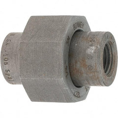 Made in USA - Size 1/4", Class 3,000, Forged Carbon Steel Black Pipe Union - 3,000 psi, Threaded End Connection - Benchmark Tooling