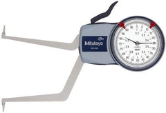 Mitutoyo - 3.2 to 4" Inside Dial Caliper Gage - 0.0005" Graduation, 0.0015" Accuracy, 3.3" Leg Length, 0.31" Deep x 0.06" Wide Groove, Ball Contact Points - Benchmark Tooling