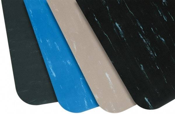 PRO-SAFE - 10' Long x 3' Wide, Dry Environment, Anti-Fatigue Matting - Blue Marbleized, Vinyl with Vinyl Sponge Base - Benchmark Tooling