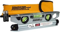 Johnson Level & Tool - 1 Beam 100' Max Range Torpedo Laser Level - Red Beam, 1/8" at 50' Accuracy, 7-1/2" Long x 2" Wide x 3/4" High, Battery Included - Benchmark Tooling