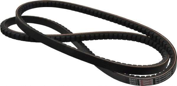 Browning - Section BX, 21/32" Wide, 64" Outside Length, Gripnotch V-Belt - Rubber Compound, Gripnotch, No. BX61 - Benchmark Tooling