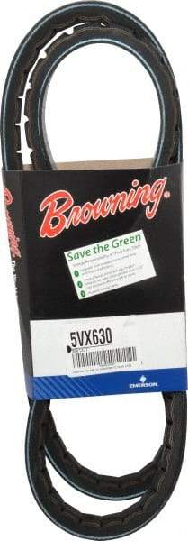 Browning - Section 5VX, 5/8" Wide, 63" Outside Length, Gripnotch V-Belt - Rubber Compound, 358 Gripnotch, No. 5VX630 - Benchmark Tooling