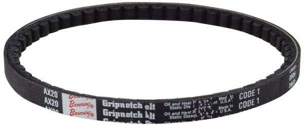 Browning - Section AX, 1/2" Wide, 86" Outside Length, Gripnotch V-Belt - Rubber Compound, Gripnotch, No. AX86 - Benchmark Tooling