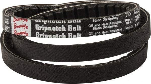 Browning - Section AX, 1/2" Wide, 39" Outside Length, Gripnotch V-Belt - Rubber Compound, Gripnotch, No. AX37 - Benchmark Tooling