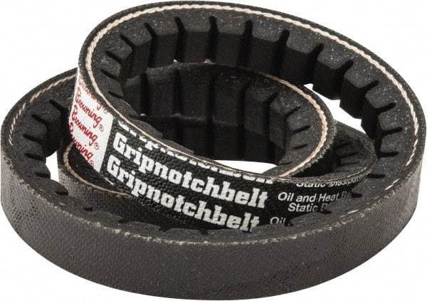Browning - Section AX, 1/2" Wide, 24" Outside Length, Gripnotch V-Belt - Rubber Compound, Gripnotch, No. AX22 - Benchmark Tooling