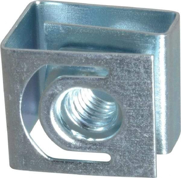 Made in USA - #10-32 Screw, 0.069 to 0.079" Thick, Spring Steel G Nut Retainer - 19/64" Center Edge, Zinc-Plated Finish - Benchmark Tooling