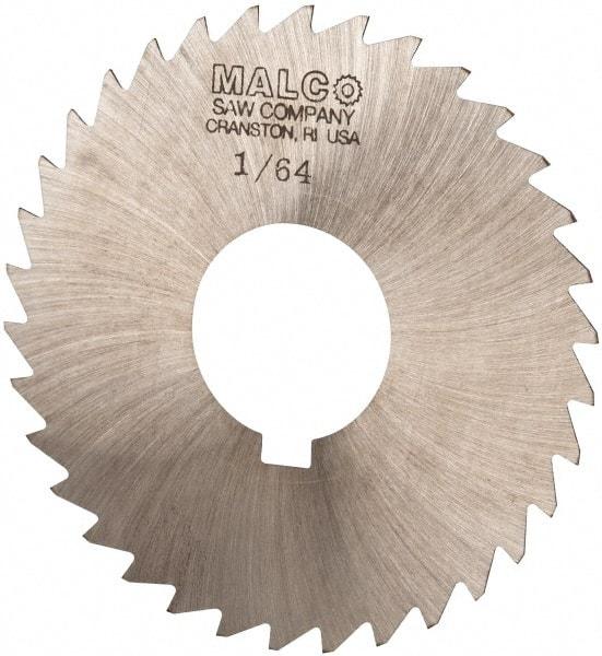 Made in USA - 3" Diam x 1/64" Blade Thickness x 1" Arbor Hole Diam, 34 Tooth Slitting and Slotting Saw - Arbor Connection, Right Hand, Uncoated, High Speed Steel, Concave Ground, Contains Keyway - Benchmark Tooling