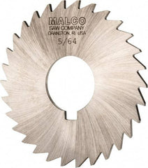 Made in USA - 3" Diam x 5/64" Blade Thickness x 1" Arbor Hole Diam, 30 Tooth Slitting and Slotting Saw - Arbor Connection, Right Hand, Uncoated, High Speed Steel, Concave Ground - Benchmark Tooling