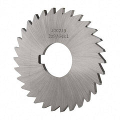 Made in USA - 3" Diam x 9/64" Blade Thickness x 1" Arbor Hole Diam, 30 Tooth Slitting and Slotting Saw - Arbor Connection, Right Hand, Uncoated, High Speed Steel, Concave Ground, Contains Keyway - Benchmark Tooling