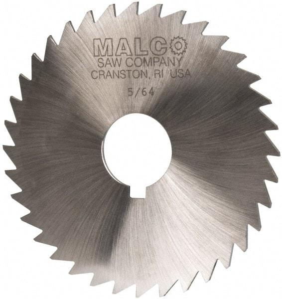 Made in USA - 4" Diam x 5/64" Blade Thickness x 1" Arbor Hole Diam, 36 Tooth Slitting and Slotting Saw - Arbor Connection, Right Hand, Uncoated, High Speed Steel, Concave Ground, Contains Keyway - Benchmark Tooling