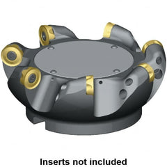 Kennametal - 100mm Cut Diam, 10mm Max Depth, 32mm Arbor Hole, 6 Inserts, RCGT 2006... Insert Style, Indexable Copy Face Mill - 18,000 Max RPM, 63mm High, Series KSRM - Benchmark Tooling