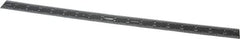 SPI - 18" Long, 1/64, 1/50, 1/32, 1/10" Graduation, Rigid Steel Rule - 3R Graduation Style, 1-1/8" Wide, Black, Black Chrome Finish - Benchmark Tooling