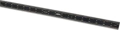 SPI - 18" Long, 1/64, 1/32, 1/16, 1/8" Graduation, Rigid Steel Rule - 4R Graduation Style, 1-1/8" Wide, Black, Black Chrome Finish - Benchmark Tooling