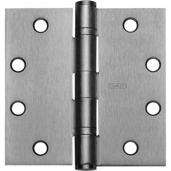 Stanley - 4-1/2" Long x 4-1/2" Wide Grade 1 Steel Full Mortise Ball Bearing Commercial Hinge - Benchmark Tooling