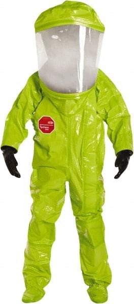 Dupont - Size 2XL, High Visibility Lime, Chemical, Disposable Encapsulated Suit - Attached Hood, Elastic Ankle, Elastic Wrist - Benchmark Tooling